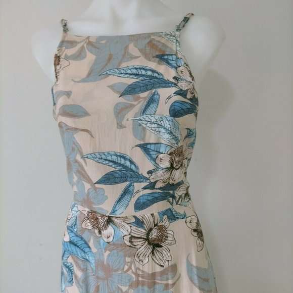 Tree Of Life Carpe Diem Pink Floral Midi Dress Size L Sleeveless Open Back - Picture 5 of 7